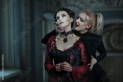 Woman vampire bites.