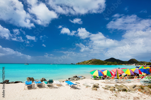 Idyllic tropical beach at Caribbean
