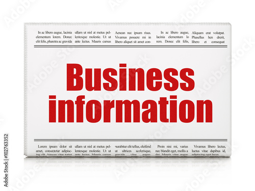 Finance concept: newspaper headline Business Information