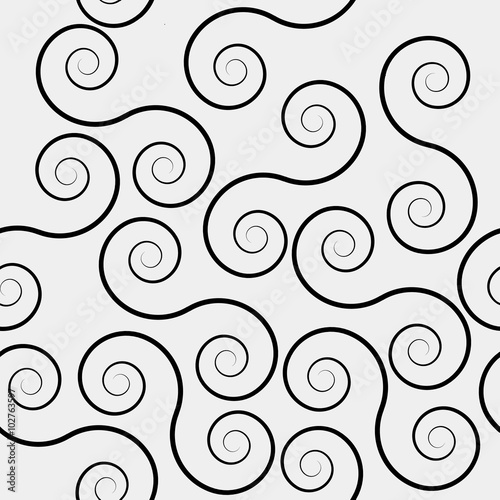Geometric simple black and white minimalistic pattern, curved lines. Can be used as wallpaper, background or texture.