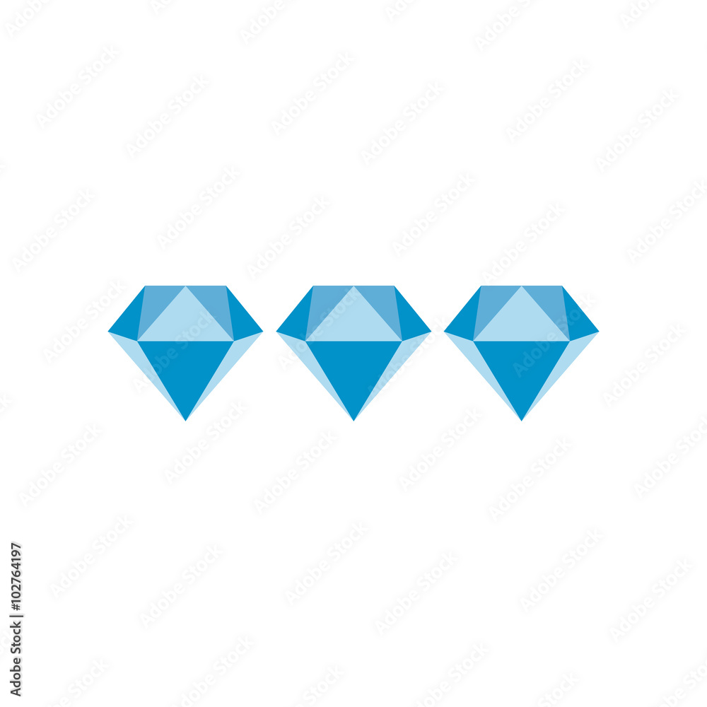 Three diamonds flat icon Three diamonds flat icon