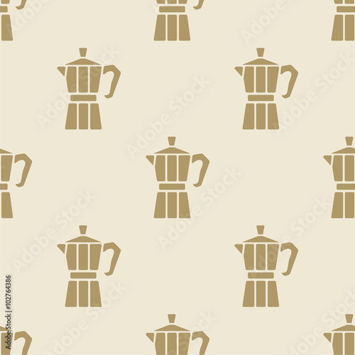 Italian coffee maker moca pattern tile background seamless