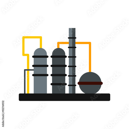 Oil refinery flat icon 