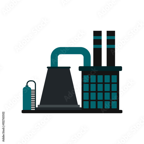 Mining processing plant flat icon