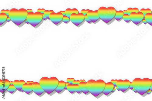 rainbow hearts as background pattern (seamless) 011
