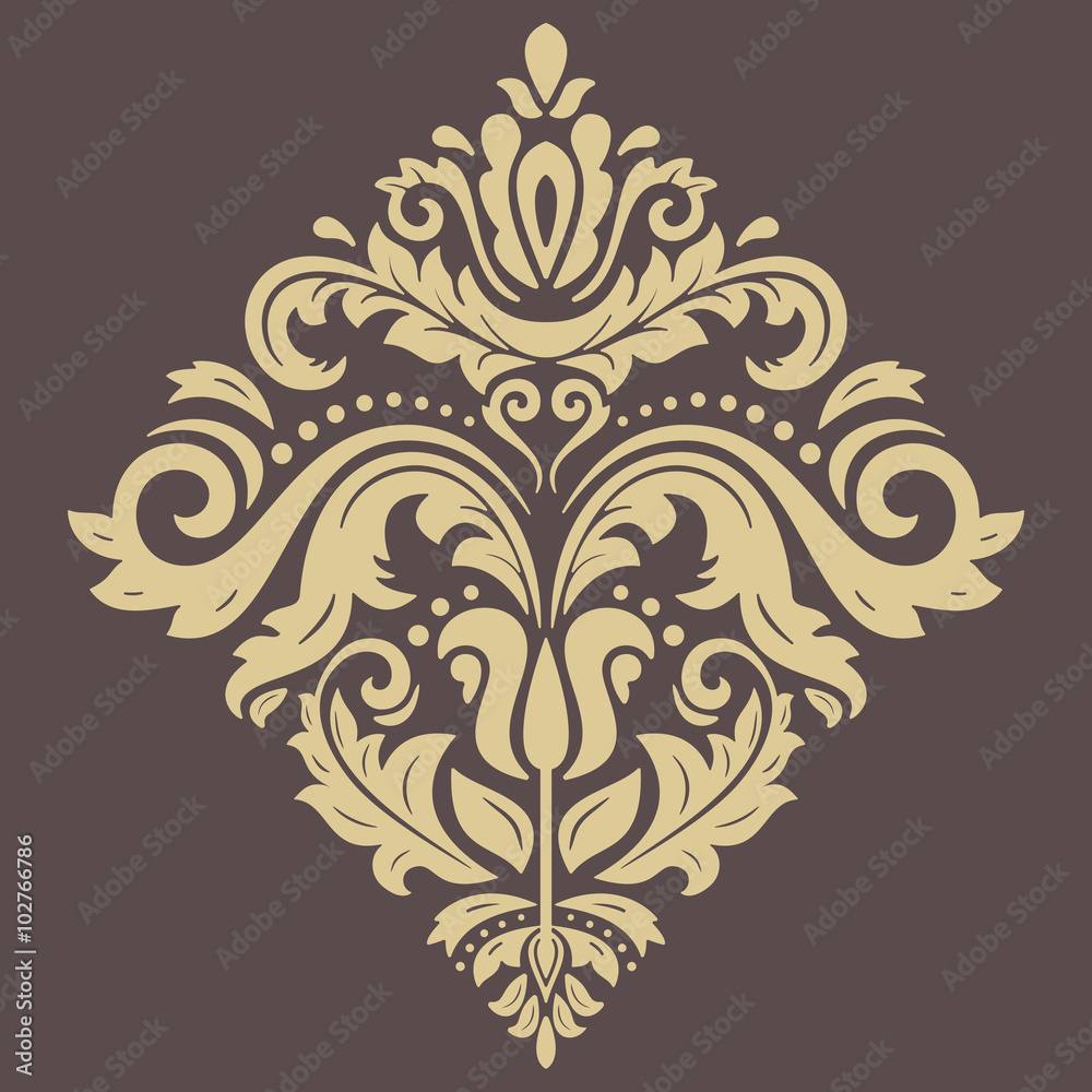 Elegant vector ornament in the style of barogue. Abstract traditional pattern with oriental elements Elegant vector ornament in the style of barogue. Abstract traditional pattern with oriental elements
