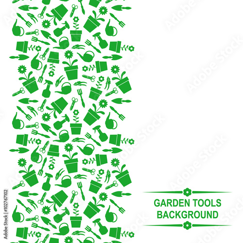 Garden tools vertical background