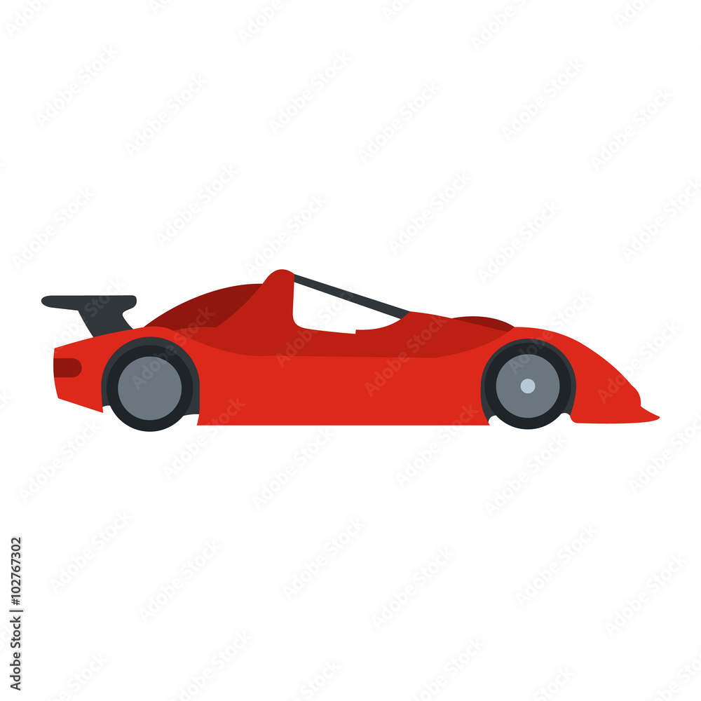 Speeding race car flat icon