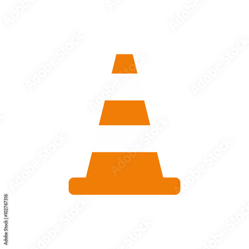 Cone traffic flat icon