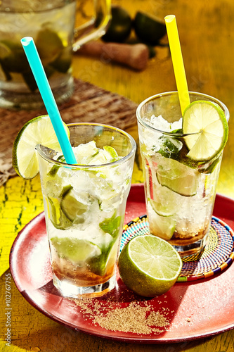 Two ice cold caipirinhas photo