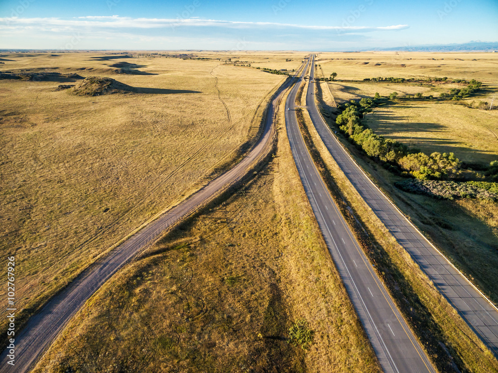 freeway in Colorado prairie