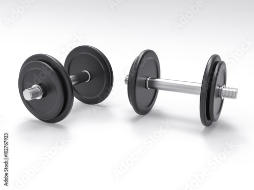 Isolated 3D Dumbell Illustration