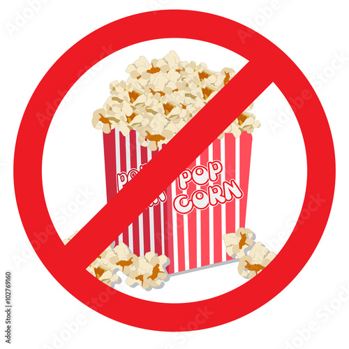 NO POPCORN sign label