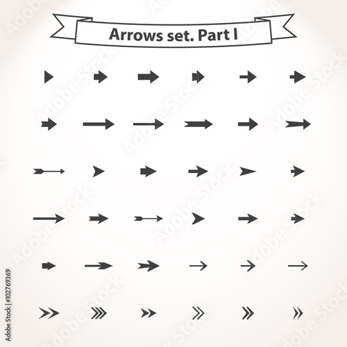 Vector Big Black set arrows icon, sign