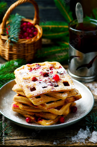 waffle with bran and cranberry