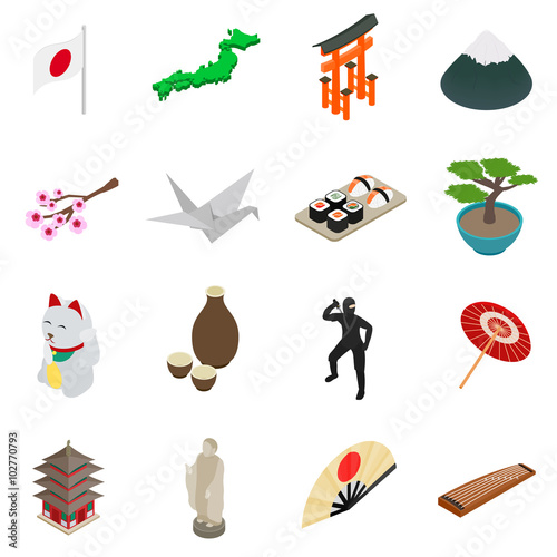 Japan isometric 3d icons