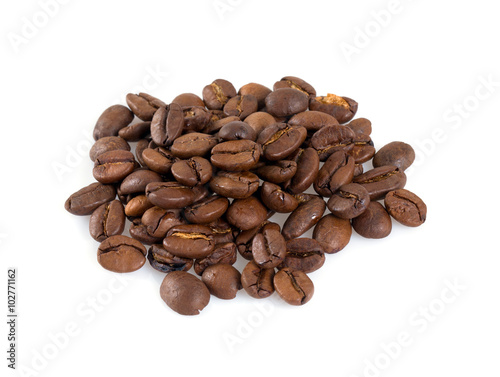 coffee beans isolated on white