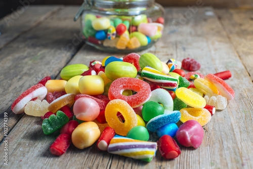 Tableau sur toile Colorful candy gum