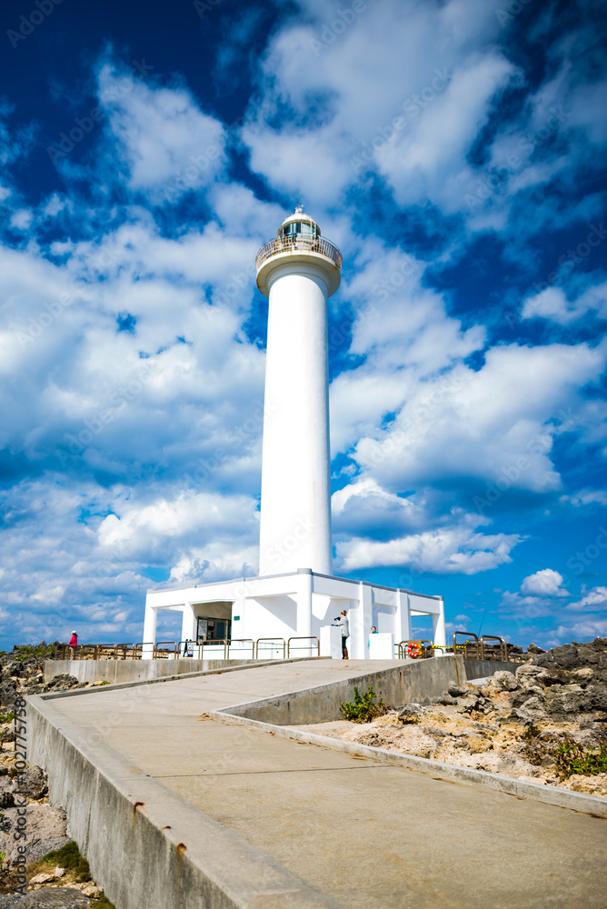 Lighthouse, landscape. Okinawa, Japan, Asia.