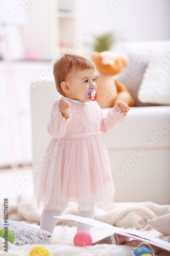 Sweet baby girl with a soot...