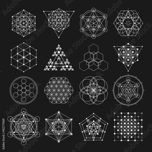 Sacred geometry vector design elements. Alchemy, religion, philosophy, spirituality, hipster symbols and elements.