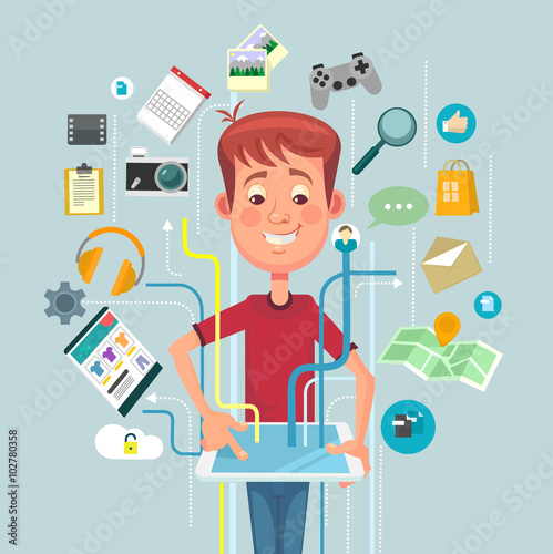 Internet online vector flat illustration