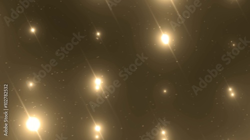 Floodlights gold disco background. Abstract motion background, shining lights, energy waves.