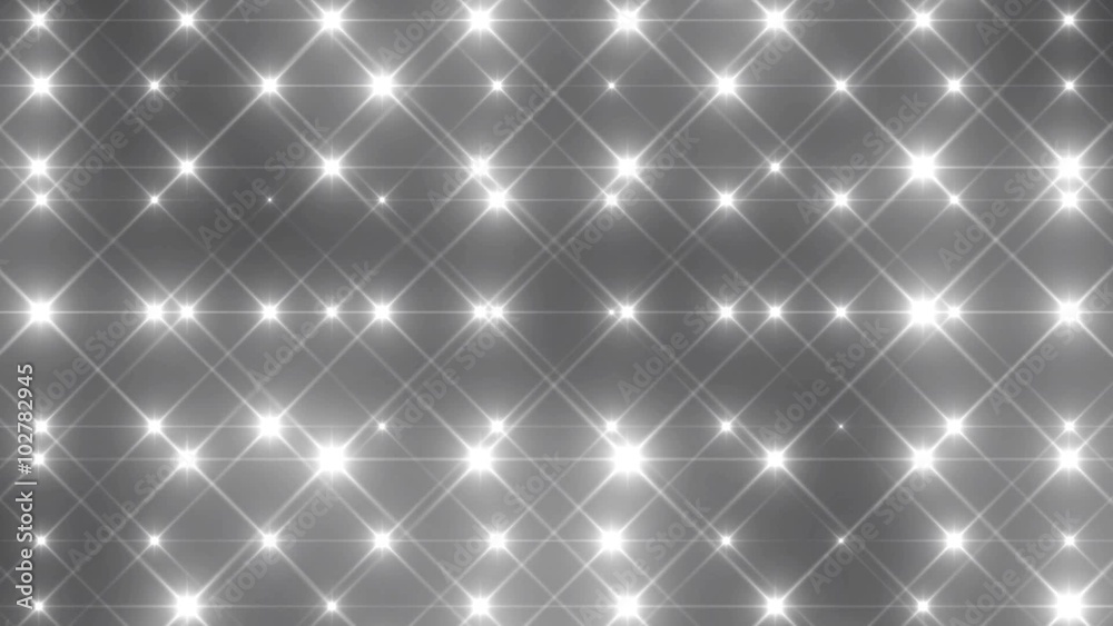 Flood lights silver disco background. Abstract grey motion background, shining lights, energy waves. Seamless loop.