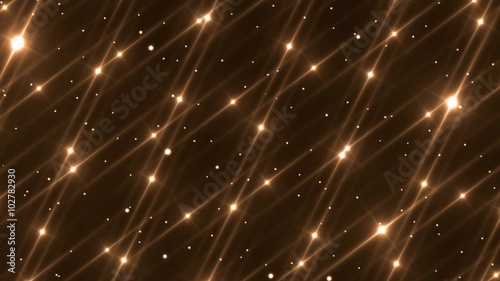 Flood lights orange disco background. Abstract motion background, shining lights, energy waves. Seamless loop.