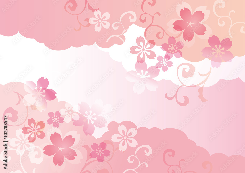 日本  華やか  桜ピンク和