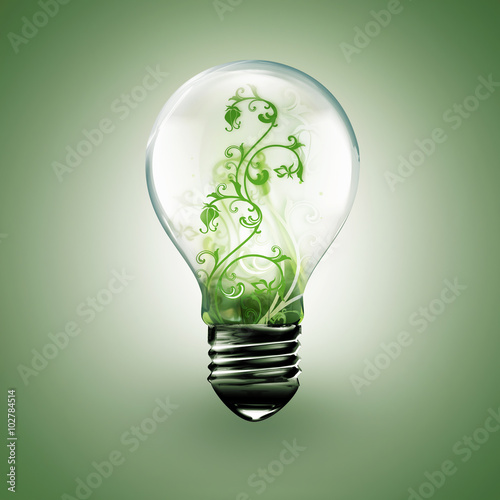 light bulb with floral ornament