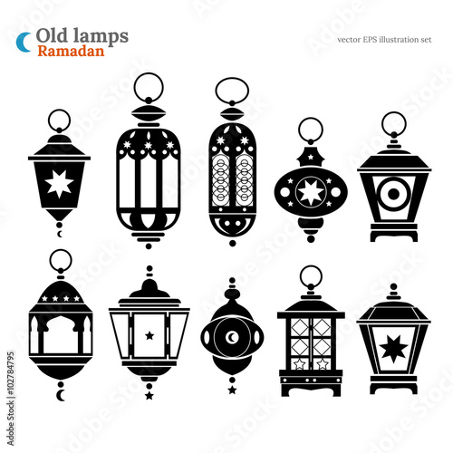 Vector set of east lanterns