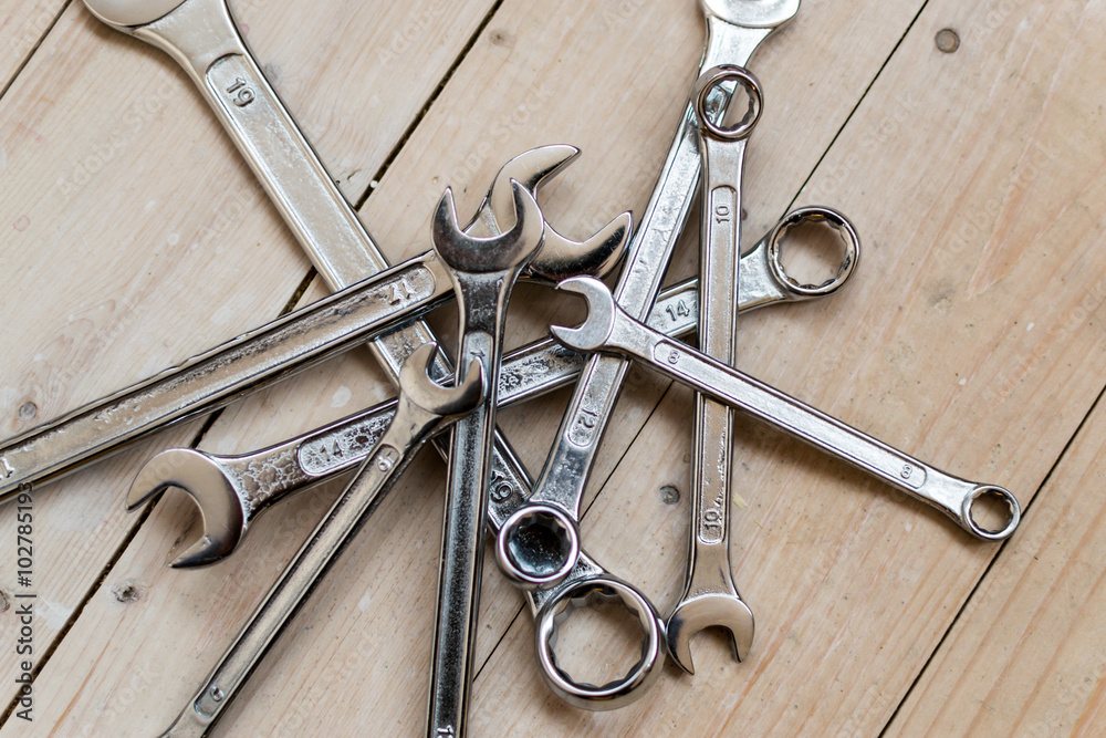 Pile of DIY Silver Metal Spanners Pile of DIY Silver Metal Spanners