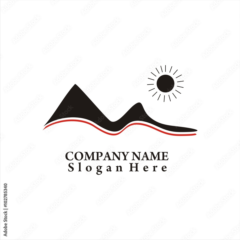 Obraz premium Mountain vector logo template