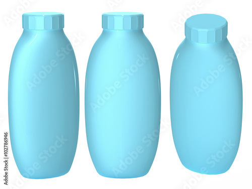 Blue plastic bottle packaging with clipping path for cosmatics a photo