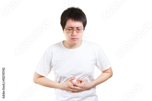 man with a stomach ache