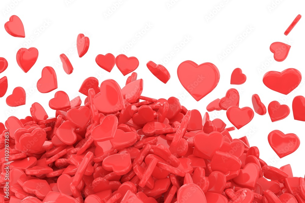 3d background made from many hearts 3d background made from many hearts
