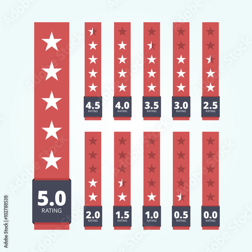 Set of star rating badges.
