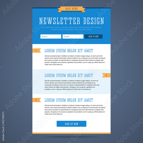 Newsletter page design.