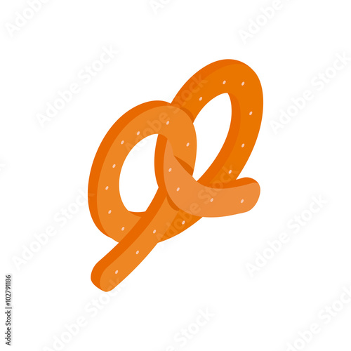 Pretzel isometric 3d icon