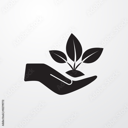 Sprout in a hand icon for w...
