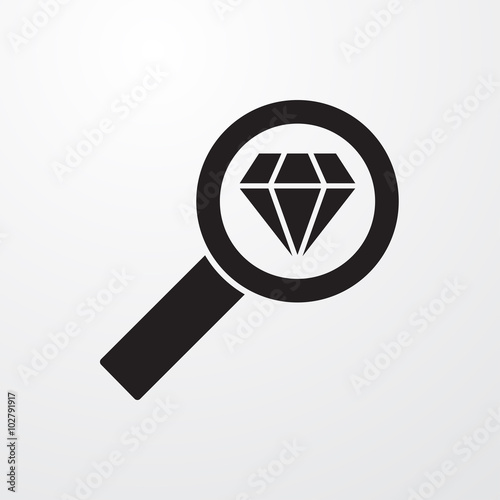 Diamond search icon for web and mobile