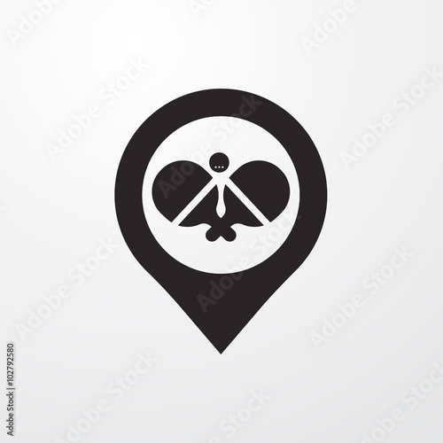 Ping pong with pin icon