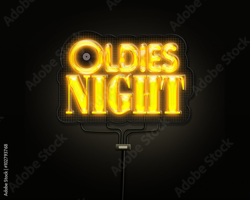 Oldies Night - LP - Leuchtschrift Gitter Kabel