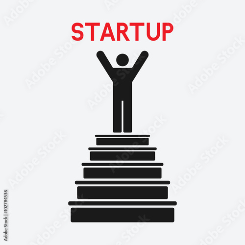 man on top. startup concept