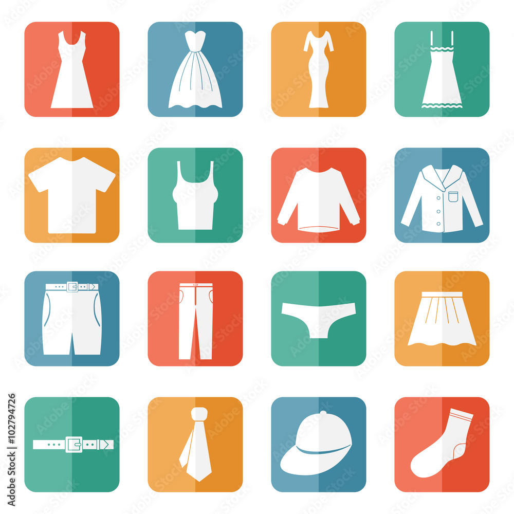 Clothes icons vector Clothes icons vector