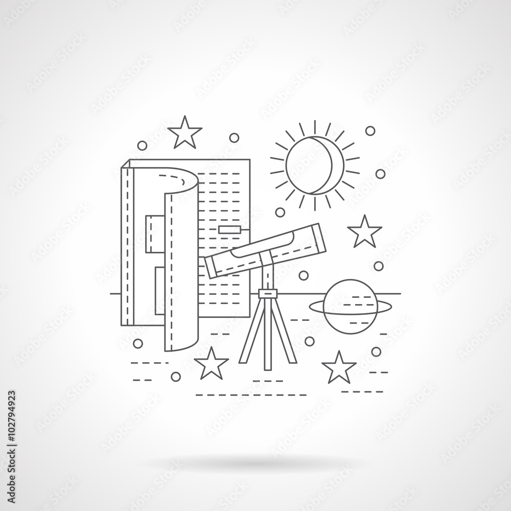 Obraz premium Astronomy lessons detail line vector icon