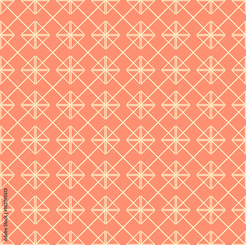 Seamless texture of the old paper with retro geometric ornamenta
