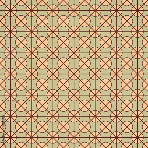 Seamless texture of the old paper with retro geometric ornamenta