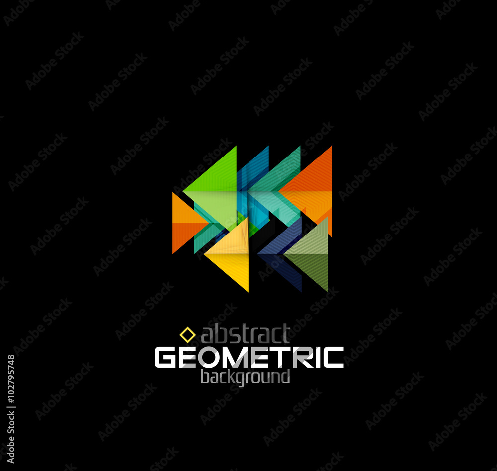 Textured paper geometric shapes on black Textured paper geometric shapes on black